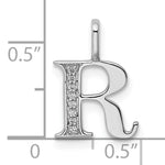Diamond Initial Pendant - R / 14k White Gold