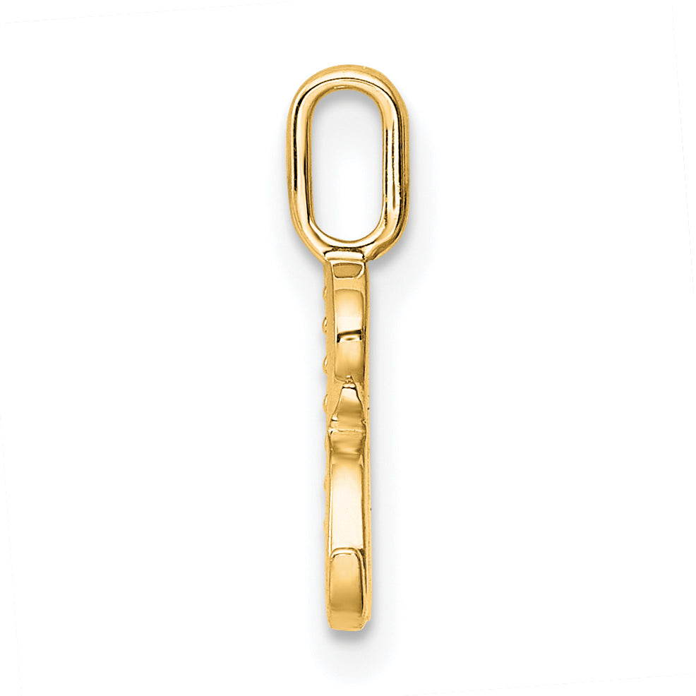 Diamond Initial Pendant - R / 14k Yellow Gold