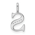 Diamond Initial Pendant - S / 14k White Gold
