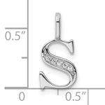 Diamond Initial Pendant - S / 14k White Gold
