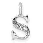 Diamond Initial Pendant - S / 14k White Gold