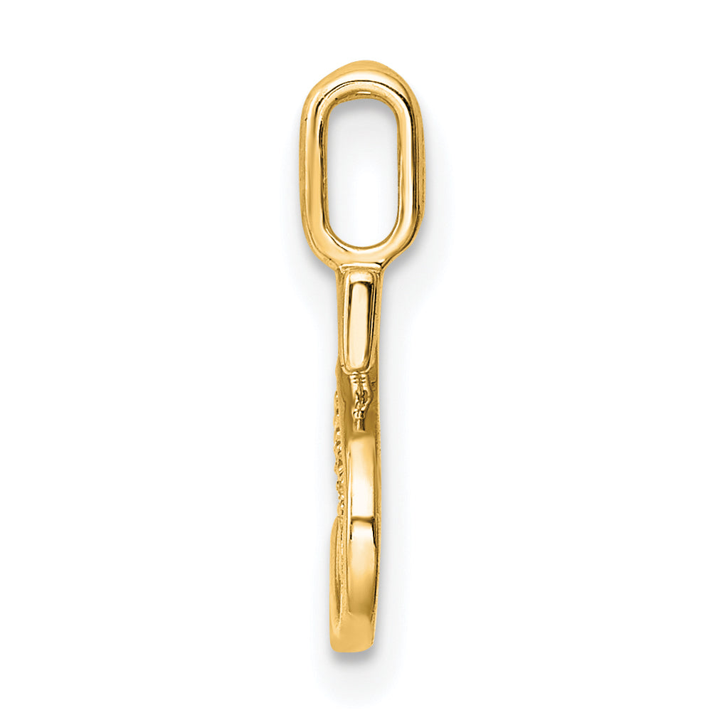 Diamond Initial Pendant - S / 14k Yellow Gold