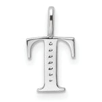 Diamond Initial Pendant - T / 14k White Gold