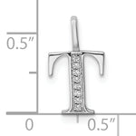 Diamond Initial Pendant - T / 14k White Gold