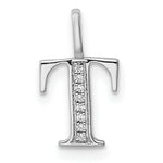 Diamond Initial Pendant - T / 14k White Gold