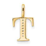 Diamond Initial Pendant - T / 14k Yellow Gold