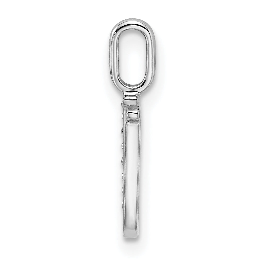 Diamond Initial Pendant - U / 14k White Gold