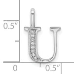 Diamond Initial Pendant - U / 14k White Gold
