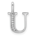 Diamond Initial Pendant - U / 14k White Gold