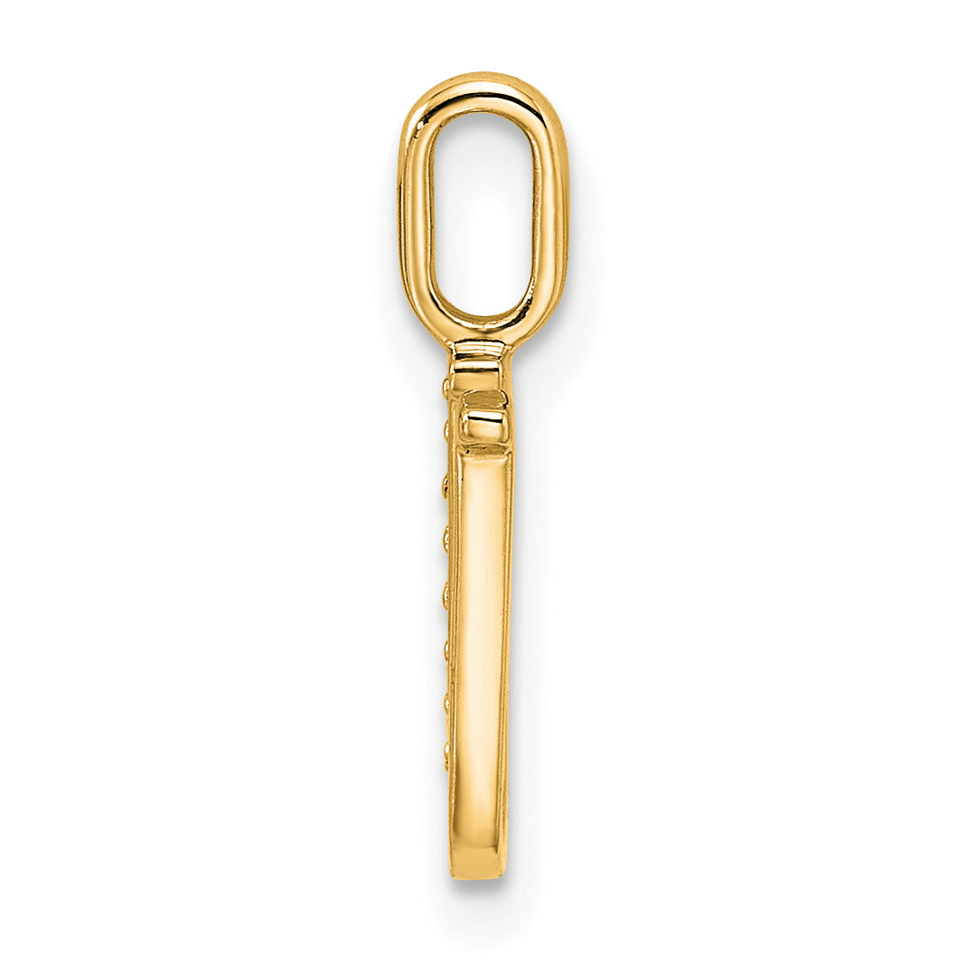 Diamond Initial Pendant - U / 14k Yellow Gold