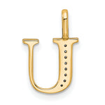 Diamond Initial Pendant - U / 14k Yellow Gold