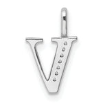 Diamond Initial Pendant - V / 14k White Gold