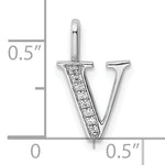 Diamond Initial Pendant - V / 14k White Gold