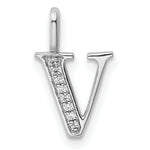 Diamond Initial Pendant - V / 14k White Gold