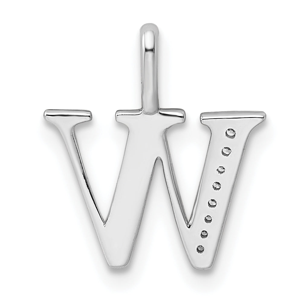Diamond Initial Pendant - W / 14k White Gold