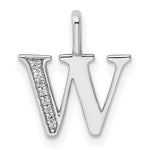 Diamond Initial Pendant - W / 14k White Gold