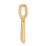 Diamond Initial Pendant - W / 14k Yellow Gold