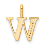 Diamond Initial Pendant - W / 14k Yellow Gold