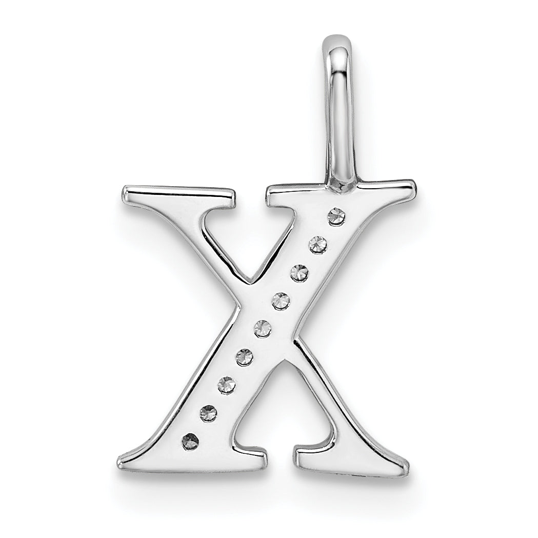 Diamond Initial Pendant - X / 14k White Gold