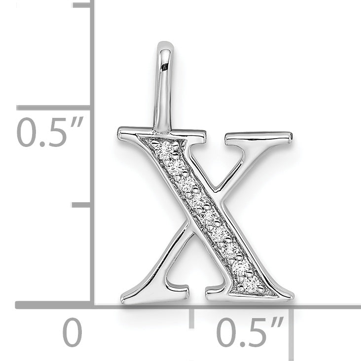 Diamond Initial Pendant - X / 14k White Gold
