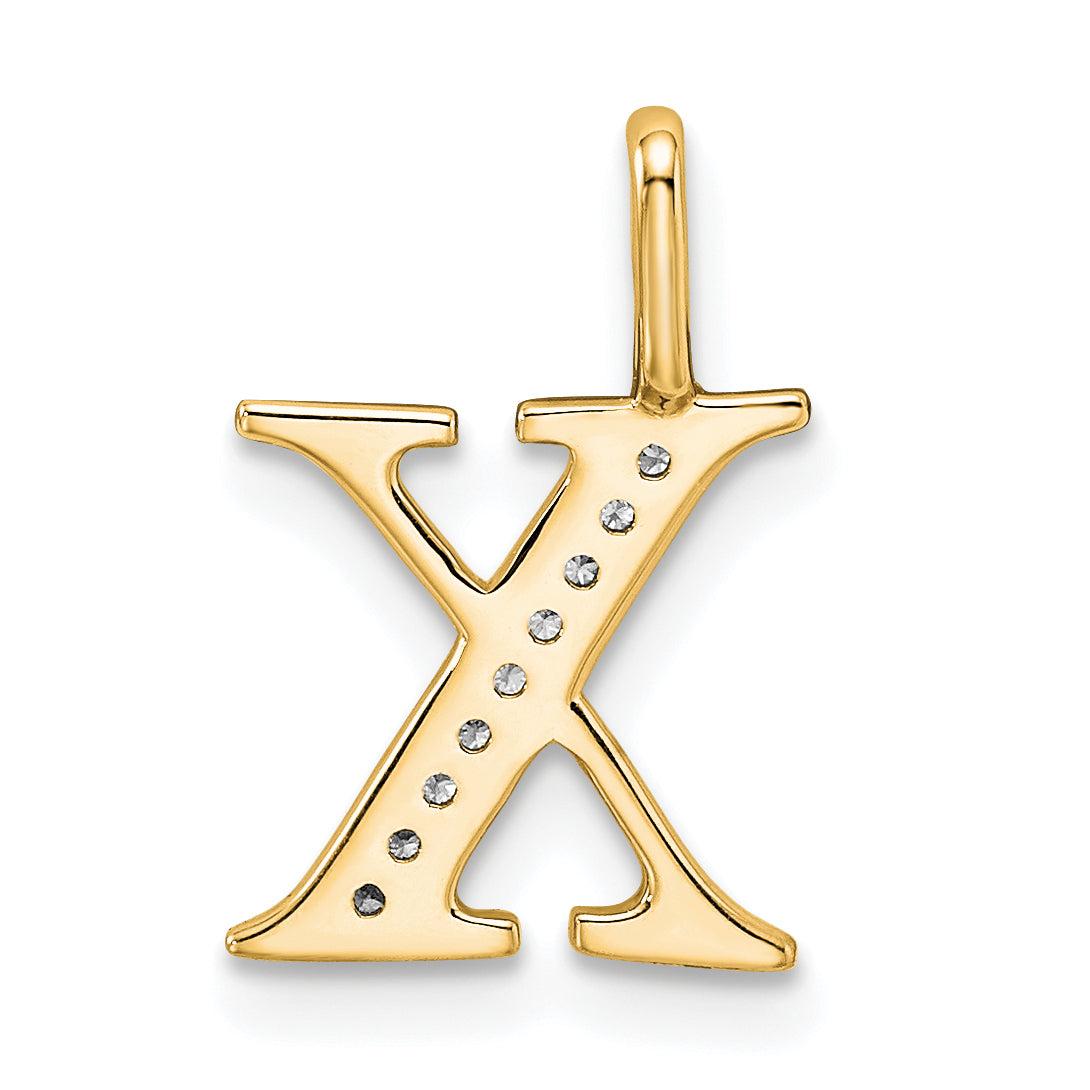 Diamond Initial Pendant - X / 14k Yellow Gold
