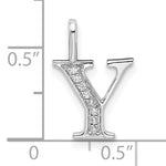 Diamond Initial Pendant - Y / 14k White Gold