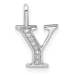 Diamond Initial Pendant - Y / 14k White Gold