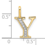 Diamond Initial Pendant - Y / 14k Yellow Gold