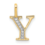 Diamond Initial Pendant - Y / 14k Yellow Gold