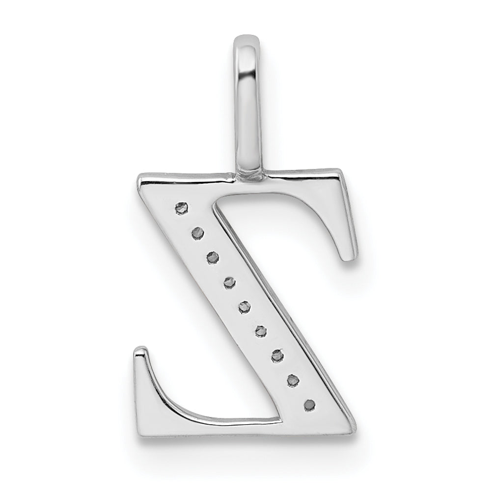 Diamond Initial Pendant - Z / 14k White Gold