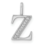 Diamond Initial Pendant - Z / 14k White Gold