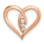 Gold Diamond Heart Chain Slide - 14k Rose Gold