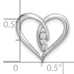 Gold Diamond Heart Chain Slide - 14k White Gold