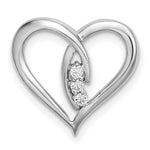 Gold Diamond Heart Chain Slide - 14k White Gold