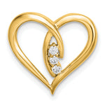 Gold Diamond Heart Chain Slide - 14k Yellow Gold