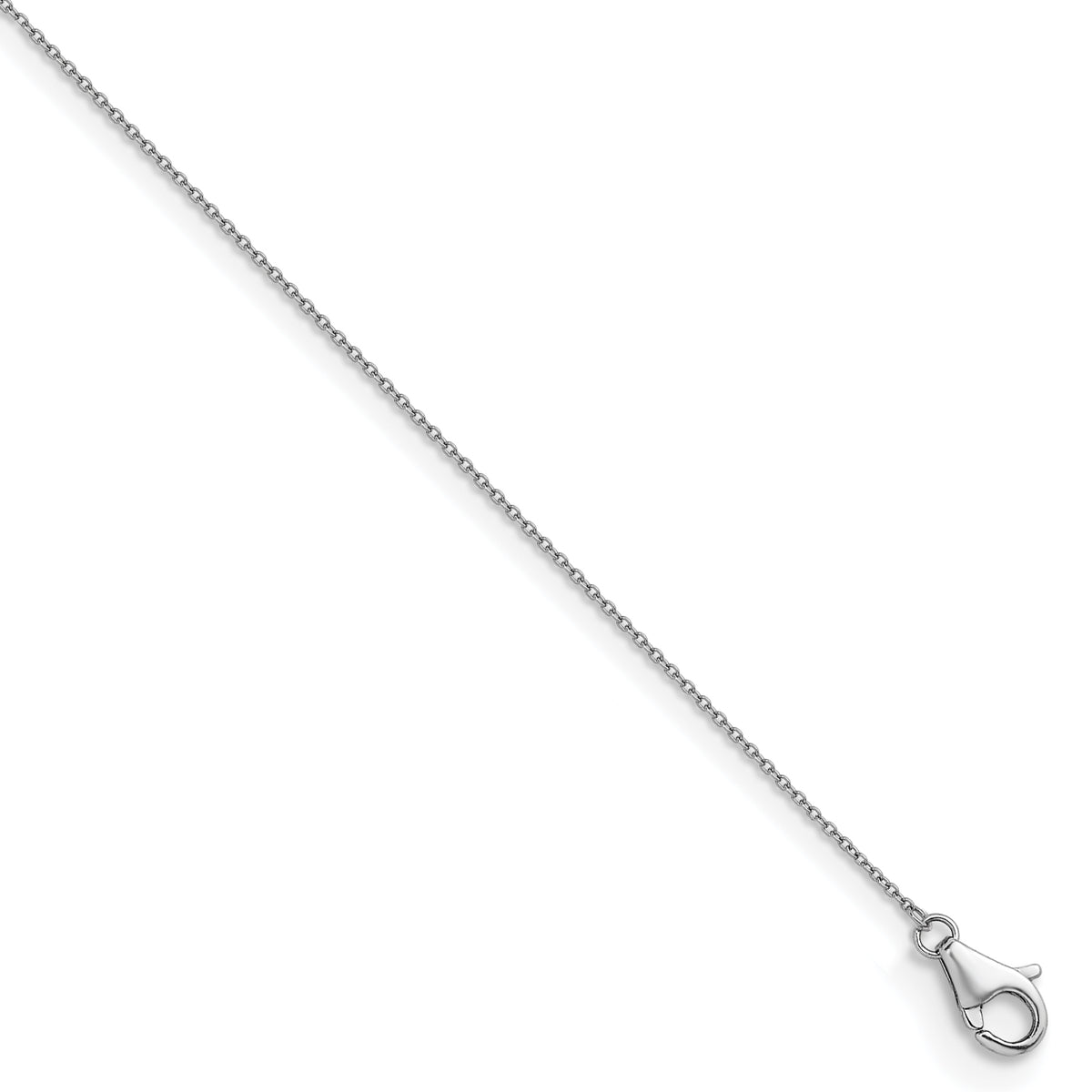 Herco Platinum Solid Cable Chain Necklace - 0.7 mm / 16 in
