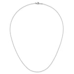 Herco Platinum Solid Cable Chain Necklace - 0.7 mm / 16 in