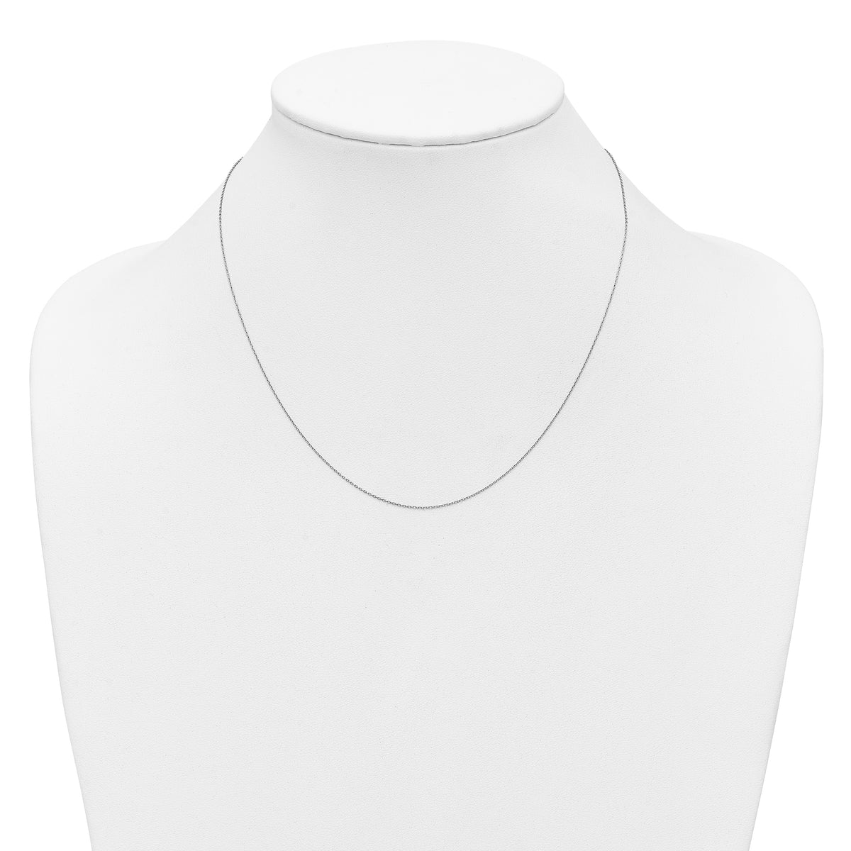 Herco Platinum Solid Cable Chain Necklace - 0.7 mm / 18 in