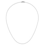 Herco Platinum Solid Cable Chain Necklace - 0.7 mm / 18 in