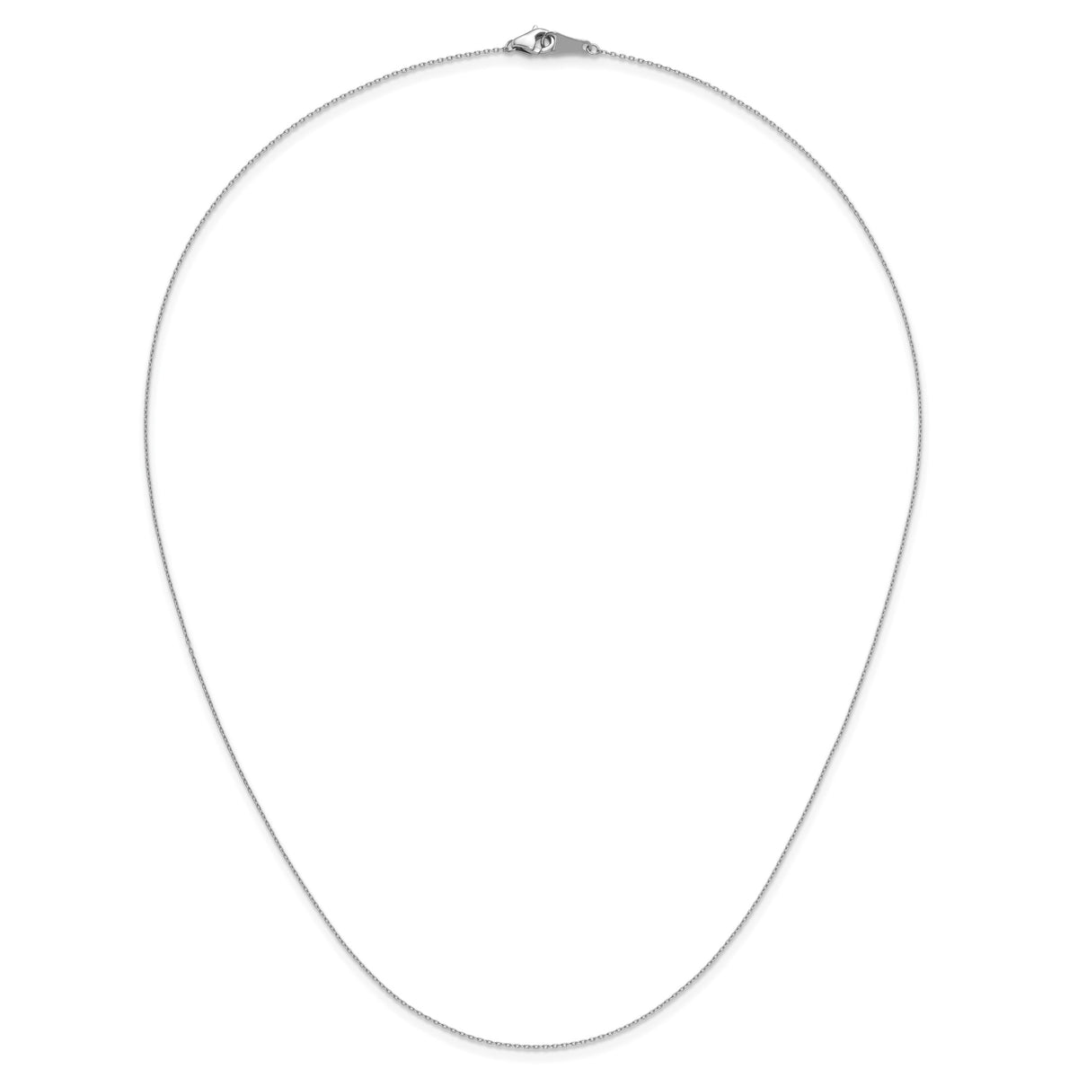 Herco Platinum Solid Cable Chain Necklace - 0.7 mm / 18 in