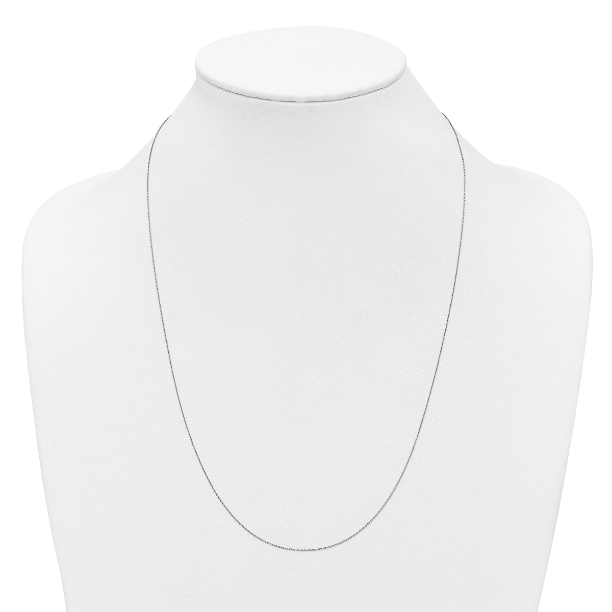 Herco Platinum Solid Cable Chain Necklace - 0.7 mm / 24 in
