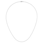 Herco Platinum Solid Cable Chain Necklace - 0.7 mm / 24 in