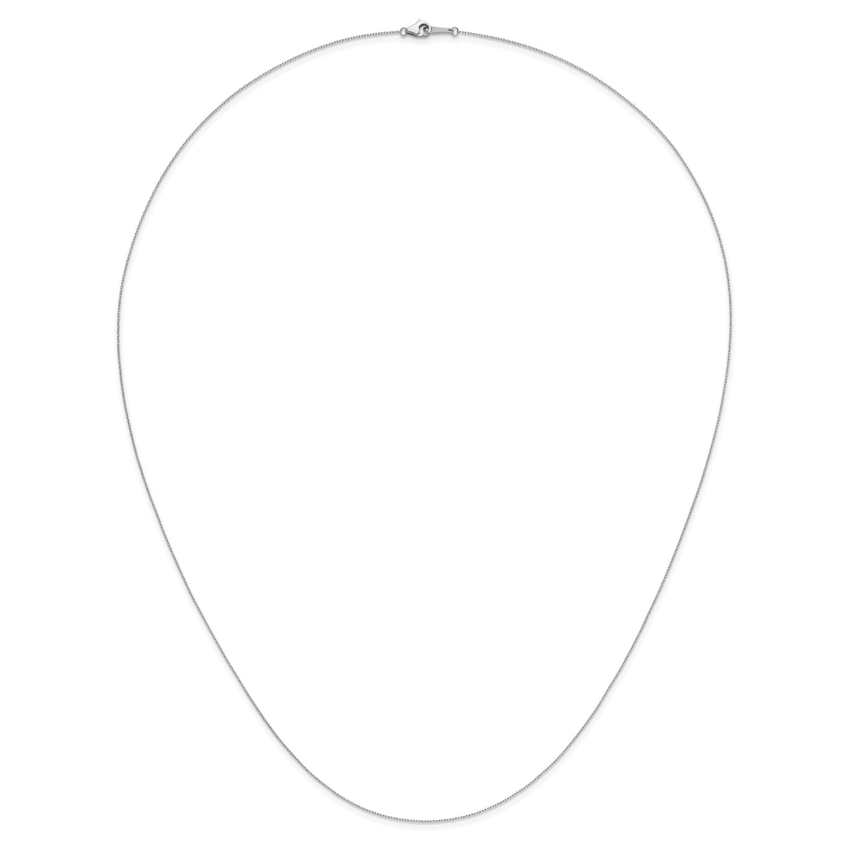 Herco Platinum Solid Cable Chain Necklace - 0.7 mm / 24 in