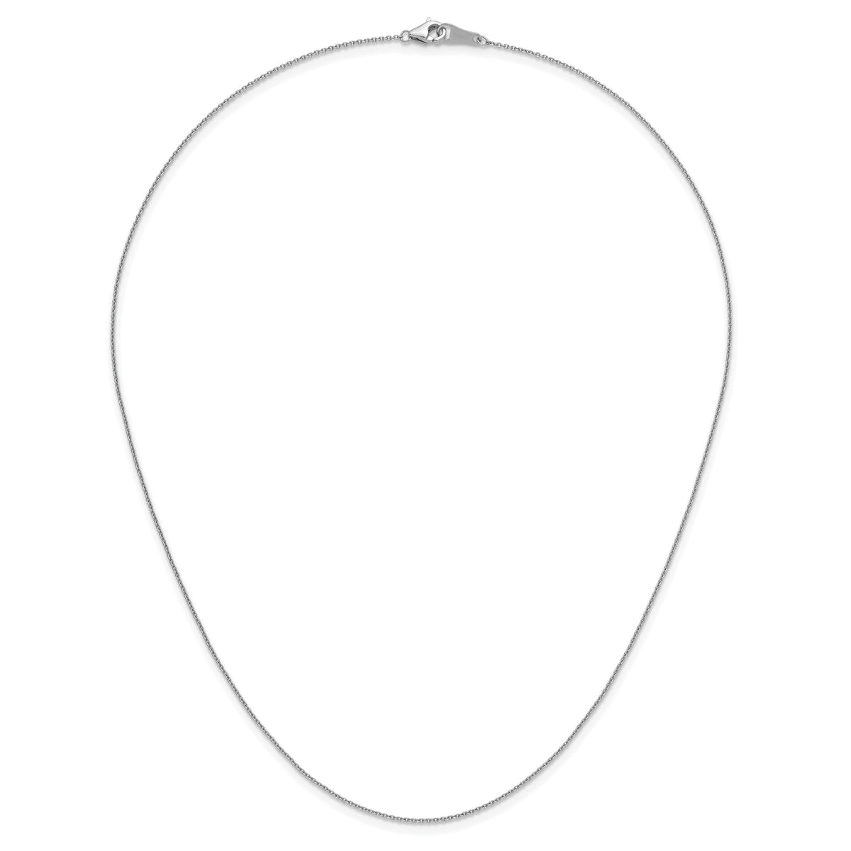 Herco Platinum Solid Cable Chain Necklace - 0.9 mm / 16 in
