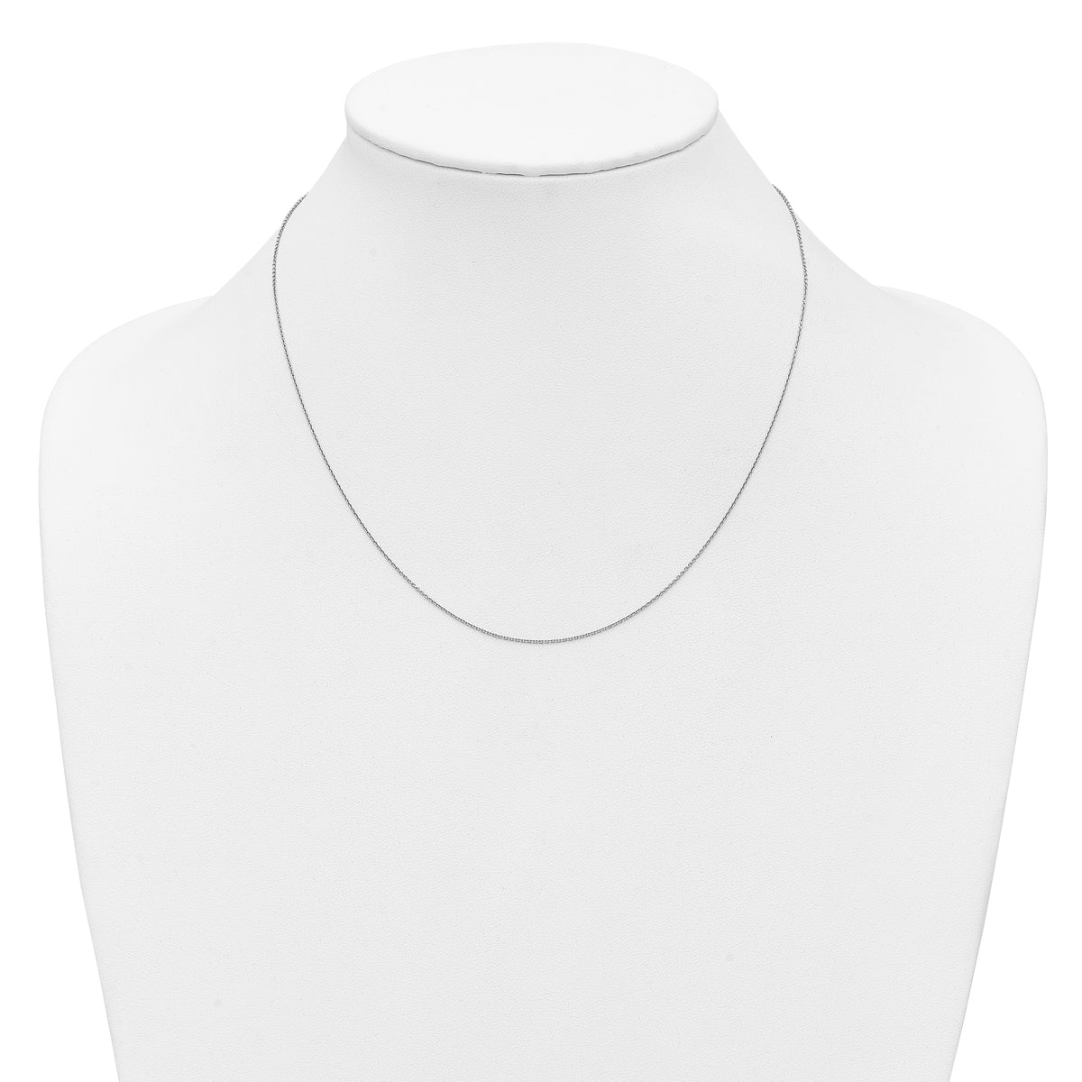 Herco Platinum Solid Cable Chain Necklace - 0.9 mm / 18 in