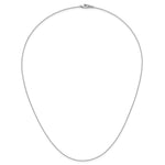 Herco Platinum Solid Cable Chain Necklace - 0.9 mm / 18 in