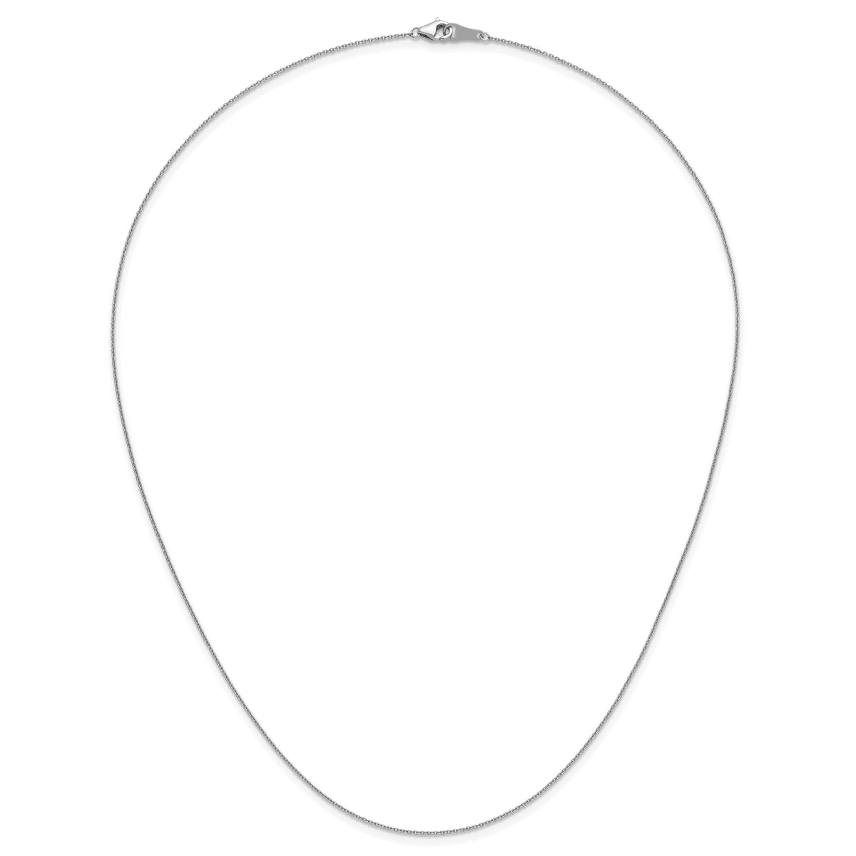 Herco Platinum Solid Cable Chain Necklace - 0.9 mm / 18 in