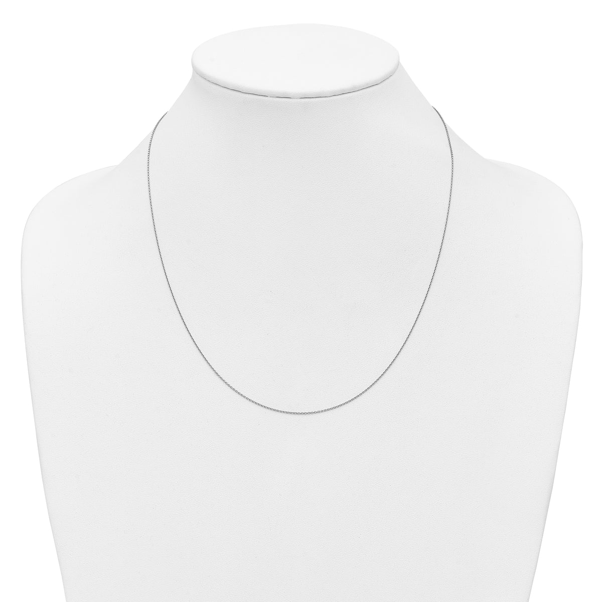 Herco Platinum Solid Cable Chain Necklace - 0.9 mm / 20 in
