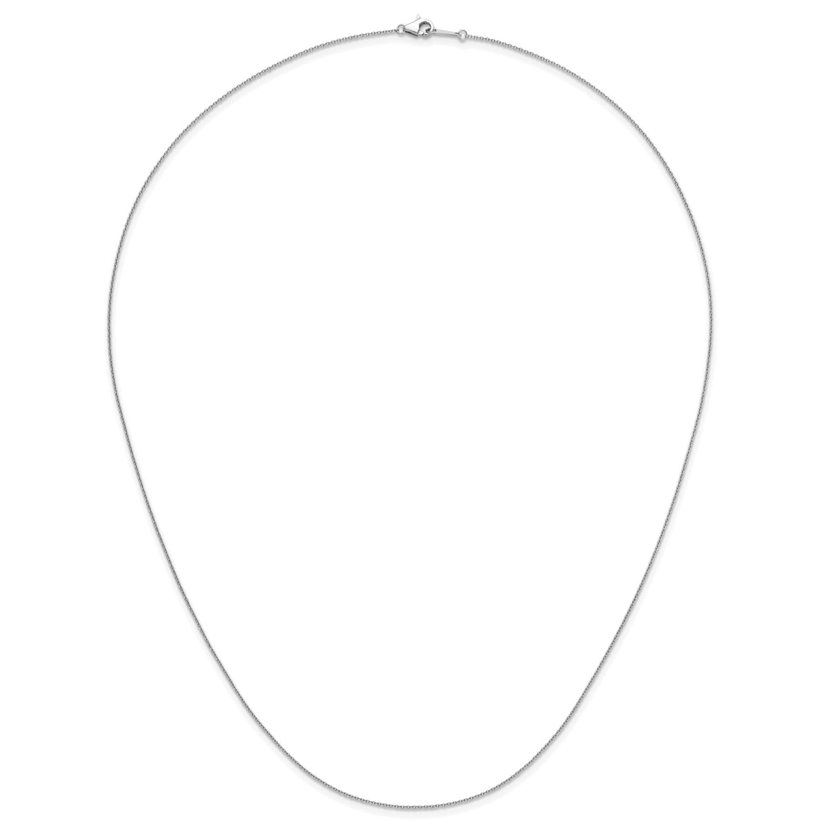 Herco Platinum Solid Cable Chain Necklace - 0.9 mm / 20 in