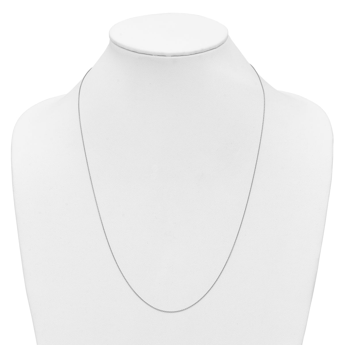 Herco Platinum Solid Cable Chain Necklace - 0.9 mm / 24 in